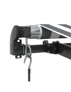 Tenda Sole Retrattile Manuale LED Antracite e Bianco 600x350 cm