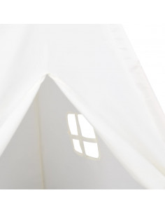 Tenda Tipi Bimbi Borsa Bianco Microfibra Strisce 120x120x150cm