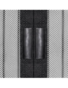 Tende Antimosche 2 pz per Porte con Magneti Nere 210x90 cm