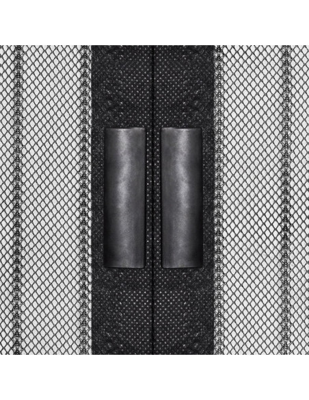 Tende Antimosche 2 pz per Porte con Magneti Nere 210x90 cm