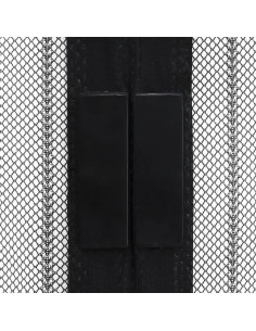 Tende Antimosche 2 pz per Porte con Magneti Nere 220x100 cm