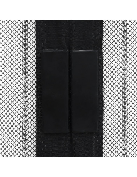 Tende Antimosche 2 pz per Porte con Magneti Nere 220x100 cm