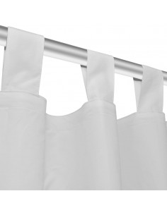 Tende in Micro-Raso Bianche 2 pz con Occhielli 140 x 245 cm