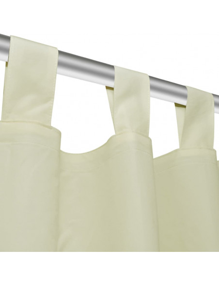 Tende in Micro-Raso Crema 2 pz con Occhielli 140 x 175 cm
