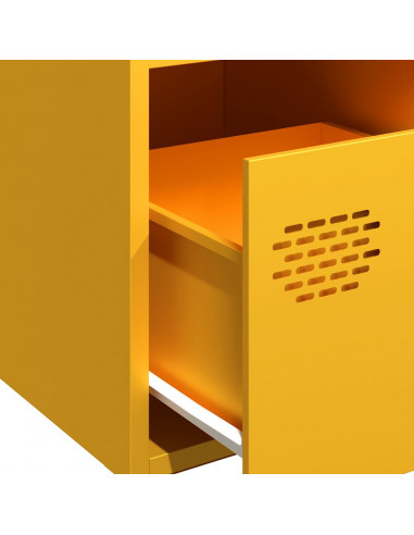 Credenza Giallo Senape 35x39x73,5 cm Acciaio Laminato a Freddo