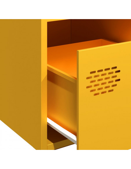 Credenza Giallo Senape 35x39x73,5 cm Acciaio Laminato a Freddo