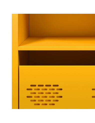 Credenza Giallo Senape 35x39x73,5 cm Acciaio Laminato a Freddo
