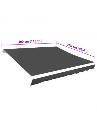 Tendone Parasole in Tela Antracite 300x250 cm