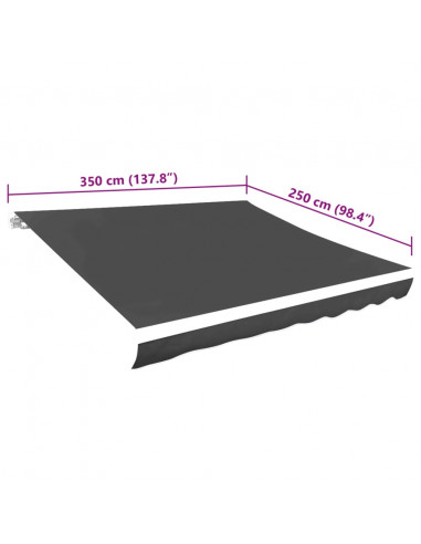Tendone Parasole in Tela Antracite350x250 cm