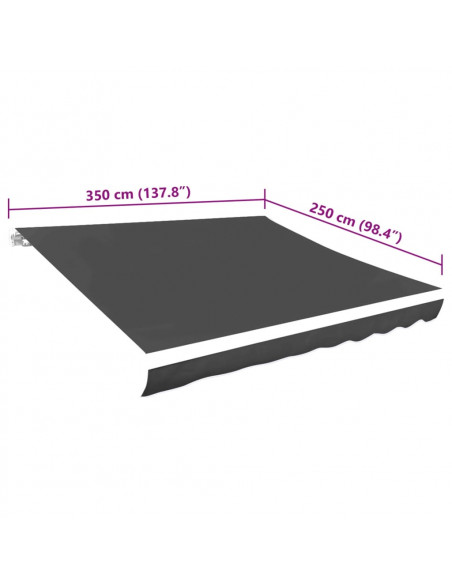 Tendone Parasole in Tela Antracite350x250 cm