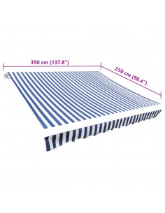 Tendone Parasole in Tela Blu e Bianco 350x250 cm