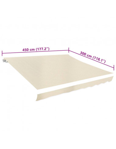 Tendone Parasole in Tela Crema 450x300 cm