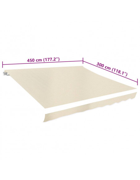 Tendone Parasole in Tela Crema 450x300 cm