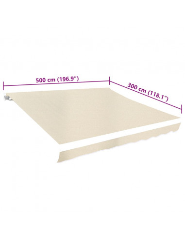 Tendone Parasole in Tela Crema 500x300 cm