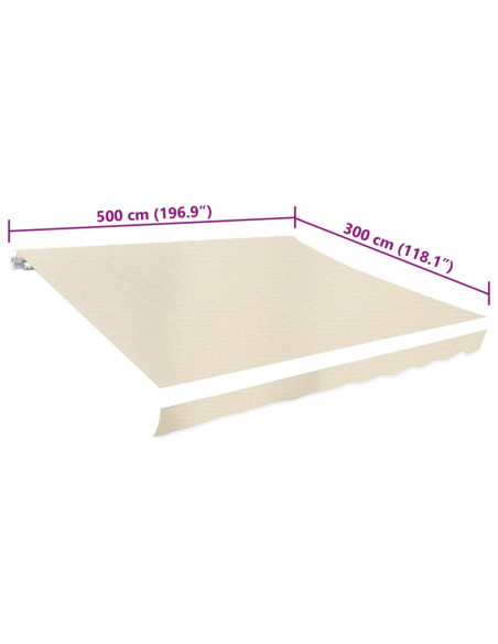 Tendone Parasole in Tela Crema 500x300 cm
