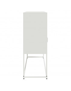 Credenza Bianca 100,5x39x107 cm in Acciaio Laminato a Freddo 2
