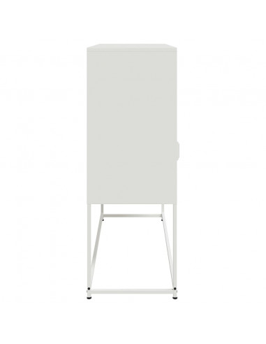 Credenza Bianca 100,5x39x107 cm in Acciaio Laminato a Freddo