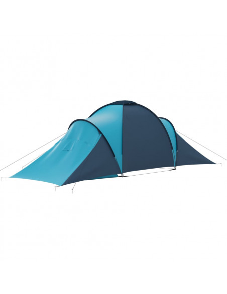 Tenda da Campeggio per 6 Persone Blu Marino e Azzurro