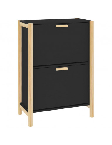 Scarpiera Nera 57,5x33x80 cm in Legno Multistrato