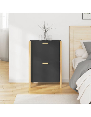 Scarpiera Nera 57,5x33x80 cm in Legno Multistrato