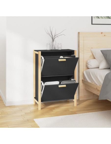 Scarpiera Nera 57,5x33x80 cm in Legno Multistrato