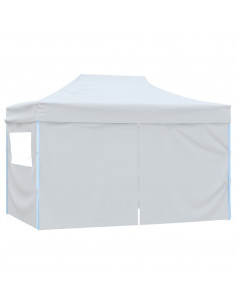 Tendone per Feste Pieghevole con 4 Pareti 3x4,5 m Bianco
