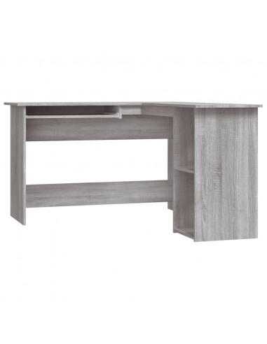 Scrivania Angolare Grigio Sonoma 120x140x75cm Legno Multistrato