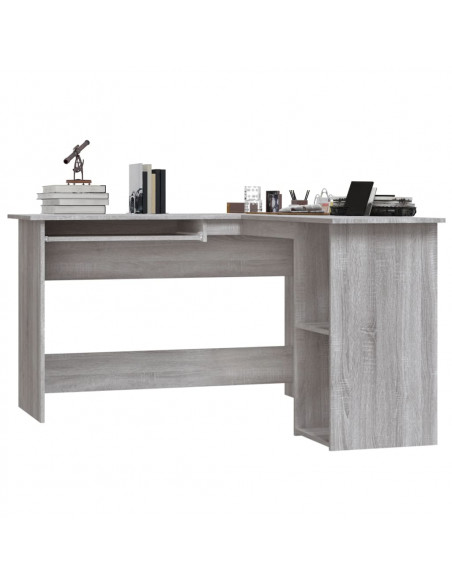 Scrivania Angolare Grigio Sonoma 120x140x75cm Legno Multistrato