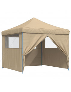 Tendone per Feste Pieghevole Pop-Up con 4 Pareti Beige