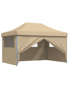 Tendone per Feste Pieghevole Pop-Up con 4 Pareti Beige