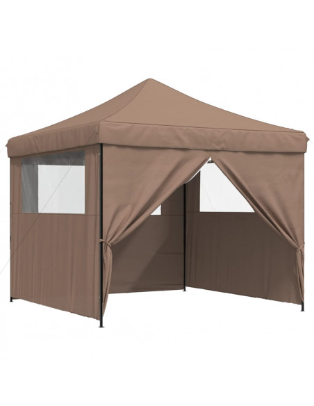 Tendone per Feste Pieghevole Pop-Up con 4 Pareti Marrone