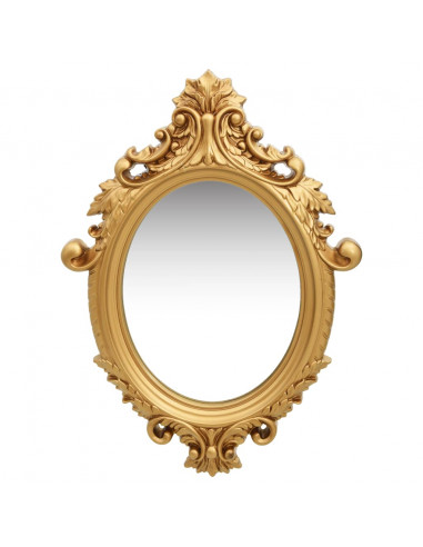 Specchio da Parete Stile Castello 56x76 cm Oro