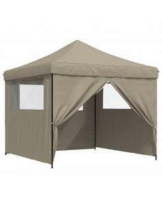 Tendone per Feste Pieghevole Pop-Up con 4 Pareti Tortora