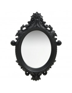 Specchio da Parete Stile Castello 56x76 cm Nero 2
