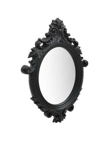 Specchio da Parete Stile Castello 56x76 cm Nero