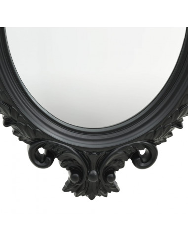 Specchio da Parete Stile Castello 56x76 cm Nero