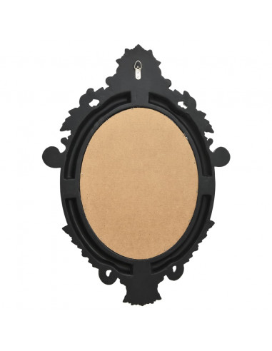 Specchio da Parete Stile Castello 56x76 cm Nero