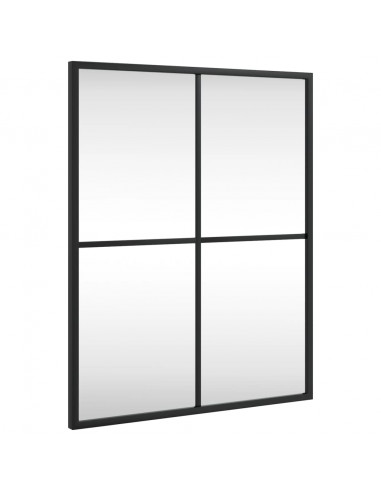 Specchio da Parete Nero 40x50 cm Rettangolare in Ferro