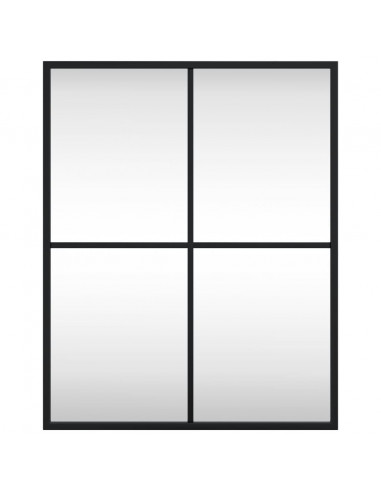 Specchio da Parete Nero 40x50 cm Rettangolare in Ferro