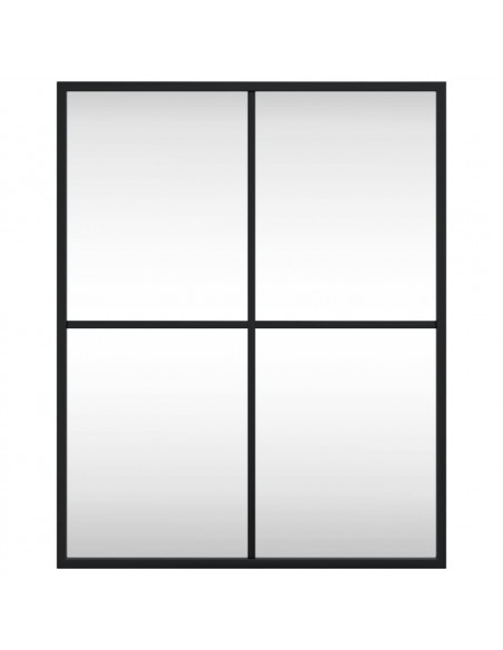Specchio da Parete Nero 40x50 cm Rettangolare in Ferro