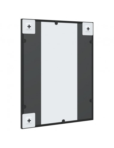 Specchio da Parete Nero 40x50 cm Rettangolare in Ferro