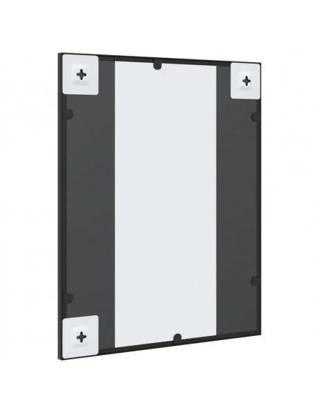 Specchio da Parete Nero 40x50 cm Rettangolare in Ferro