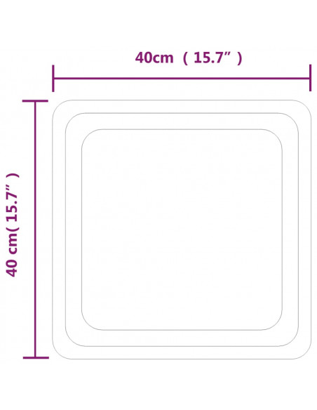 Specchio da Bagno con Luci LED 40x40 cm