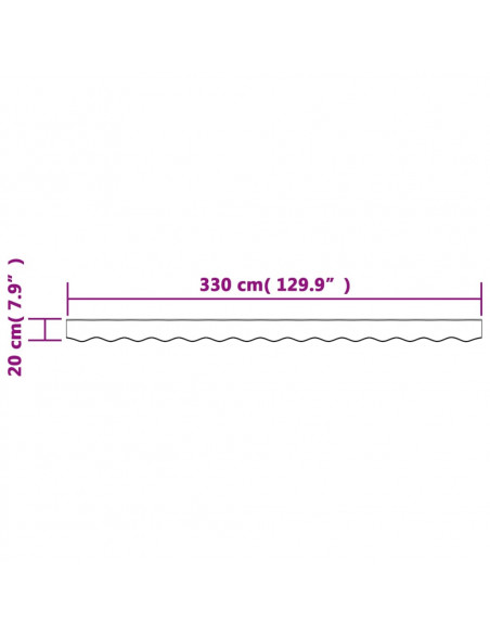 Tessuto di Ricambio per Mantovana Tenda Strisce Antracite 3,5m