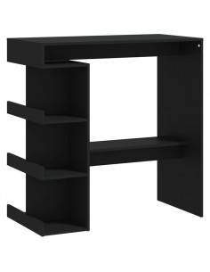 Tavolo da Bar con Ripiani Nero 100x50x101,5 cm in Truciolato 2