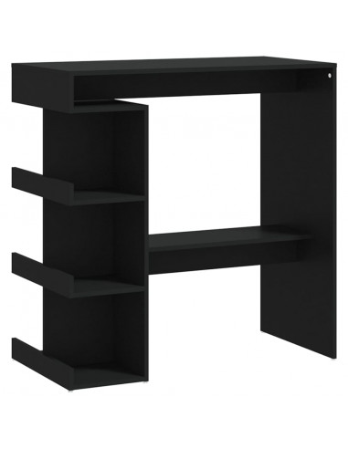 Tavolo da Bar con Ripiani Nero 100x50x101,5 cm in Truciolato