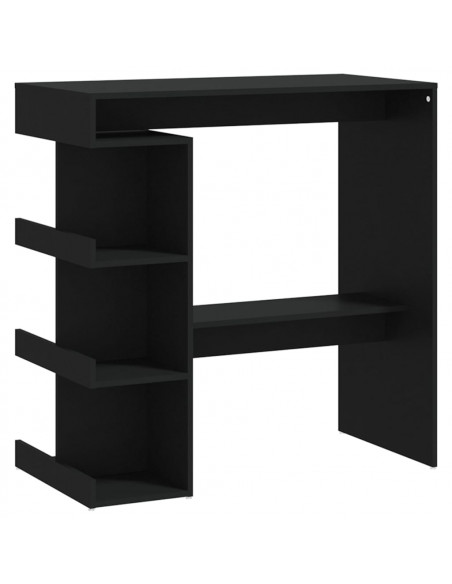 Tavolo da Bar con Ripiani Nero 100x50x101,5 cm in Truciolato