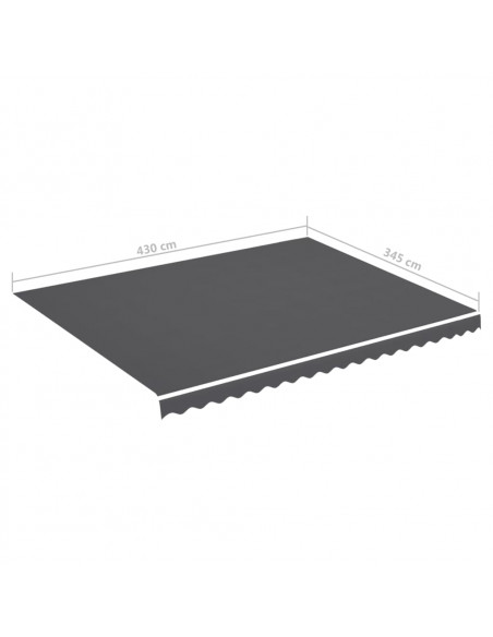 Tessuto di Ricambio per Tenda da Sole Antracite 4,5x3,5 m
