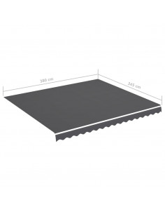 Tessuto di Ricambio per Tenda da Sole Antracite 4x3,5 m
