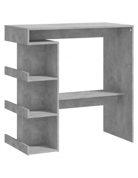 Tavolo Bar con Ripiani Grigio Cemento 100x50x101,5cm Truciolato